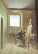 Friedrich Painting in his Studio (mk10) Georg Friedrich Kersting